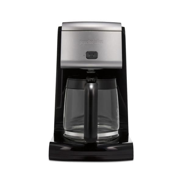 Proctor Silex FrontFill Coffee Maker, Glass Carafe, 12 Cup Capacity, Black and Silver