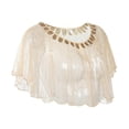 thumbnail image 3 of Châle pour Femmes, Robes Portefeuille, Châle Décontracté, Châle de Soirée à Paillettes à la Mode, Cape Beige Doré, 3 of 7