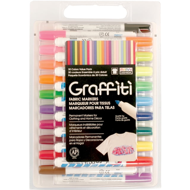 Graffiti Ensemble Économique de Marqueurs pour Tissu 30/paquet-