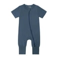 thumbnail image 1 of EDFBUYKRS Baby Rompers Footless Pajamas Zipper Short Sleeve Sleeper Jumpsuit, 1 of 2