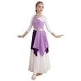 thumbnail image 1 of Jhaoyu Robe de Danse Asymétrique pour Filles Enfants, Robe de Prière Liturgique à Blocs de Couleur Lavande 10, 1 of 6