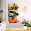 thumbnail image 3 of X-cosrack Metal Wire Basket Wall Mount, 3 Tier Wall Storage Basket Organizer with Hanging Hooks Chalkboards, Rustic Kitchen Fruit Produce Bin Rack Bathroom Tower Baskets (Black), 3 of 5