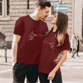 thumbnail image 2 of LUOGENLI T-shirts pour Femme pour Femmes T-Shirt pour Couple Imprimé Col Rond Manches Courtes T-Shirt Vintage T-shirts pour Femmes T-Shirt Graphique Saint-Valentin Vin TTG, 2 of 5