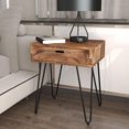 thumbnail image 4 of Table d'appoint industrielle rustique en bois massif et fer – naturel brûlé, 4 of 7