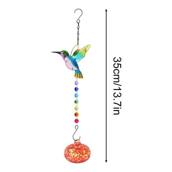Hummingbird Feeders for Outdoors Colorful Hummingbird Shaped Feeder Wind Chime Outdoor Pendant Light Sunlight Refractor