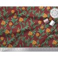 thumbnail image 1 of Soimoi Poly Georgette Fabric Leaves & Rose Floral Printed Fabric 1 Yard 42 Inch Wide, 1 of 3