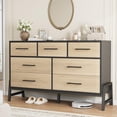thumbnail image 1 of Dresser for Bedroom – 52" Wide 7 Drawer Dresser with Storage, Freestanding Wooden Chest for Bedroom, Closet, or Living Room, Modern Drawer Dresser in Natural Oak Finish, 1 of 7