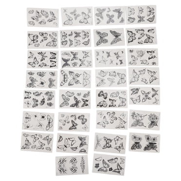 Unique Bargains 1 Set Realistic Fake Tattoos Butterfly Temporary Tatto for Adult Black