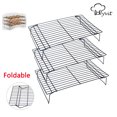 thumbnail image 1 of 3-Tier Stackable Cooling Racks with Folding Legs for Cooking and Baking Stainless Steel Oven & Dishwasher Safe Cooking Rack 15"x10" x3" in, 1 of 6