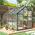 thumbnail image 2 of Outsunny 6' x 8' x 6.6' Aluminum Polycarbonate Walk-In Garden Greenhouse, 2 of 10