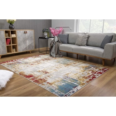 eRug Outlet Tapis Moderne Abstrait Multicolore