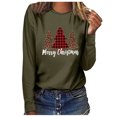 thumbnail image 1 of Blouse à Manches Longues Femme Haut de Noël Décontracté à Manches Longues Col Rond Chandail en Molleton Chandail Blouse, 1 of 4