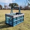 thumbnail image 2 of XZNGL Folding Storage Box Plastic Storage Bin with Grated Walls Stackable Portable Organizer for Picnic Camping Grocery Shopping and Pantry Organization, 2 of 7