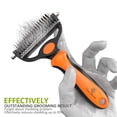 thumbnail image 2 of 2 in 1 Professional Grooming Rake for Cats & Dogs-Dematting Comb for Easy Mats & Tangles Removing,Hair Removal Cleaner for Pets(Orange), 2 of 8