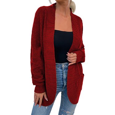 RKSTN Cardigan for Women Fall Fashion 2023 Casual Soild Color Long Sleeve Sweaters Open Front Lightweight Open Front Knit Cardigan
