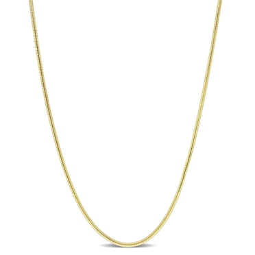 Miabella 18K Yellow Gold Plated Sterling Silver Snake Chain Necklace