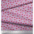 thumbnail image 3 of Soimoi Silk Fabric Leaves & Poppy Floral Print Fabric by Yard 42 Inch Wide, 3 of 6