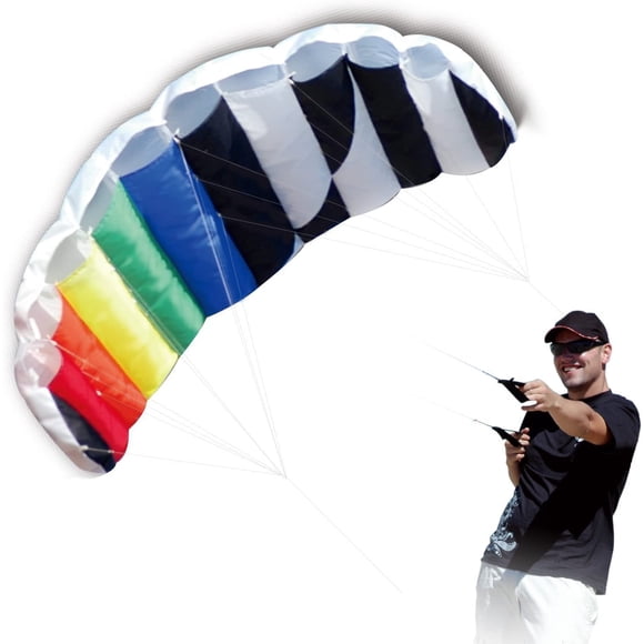 Hengda Kite 1.4 M Intro Foil design Rainbow Kites Soft Stunt Sport Parafoil Kite 55-inch with Flying Tool Set by Hengda kite