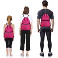 thumbnail image 3 of Sac à Cordon Femmes Hommes Sac de Sport Imperméable Sac à Cordon Sac à Dos de Sport Sac de Gym Grand Sac Résistant à l'Eau Sac à Fermeture Éclair Extérieur Poche - Rose, 3 of 7