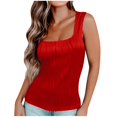 thumbnail image 1 of Timegard Tank Tops for Women Square Neck Solid Color Comfy Slim Casual Sleeveless Shirts Tops Basic Tee, 1 of 6
