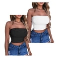 thumbnail image 2 of Tube Tops, Womens Solid Color Sports Summer Fashion Casual Tube Tops, 2 of 5