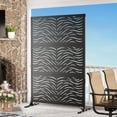 thumbnail image 1 of Modern Shade 4x6 FT Metal Privacy Screen, Freestanding Outdoor Decorative Panel, (Ripple Flow), 1 of 7