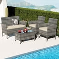 thumbnail image 4 of Costway 4 PCS Patio Furniture Set with Washable Cushions and Tempered Glass Coffee Table, 4 of 9