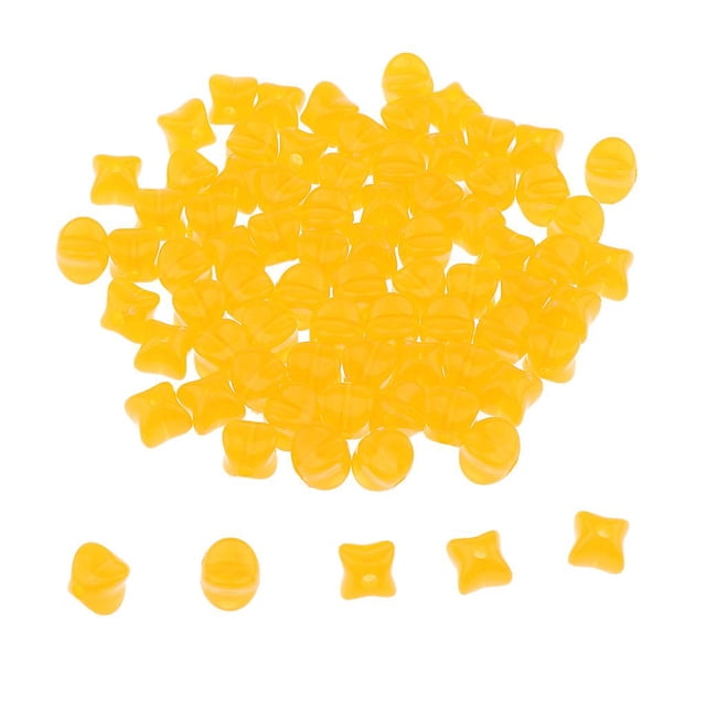 GUOOL Perles en Gros 100g Perles Carrées en Forme de Gelée Perles Acryliques Accessoires de Vêtements Orange