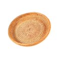 thumbnail image 2 of pitrice Osier Tissé Rond Snack Fruit Bol Rotin Nourriture Plateau Organisateur 22x4cm, 2 of 8