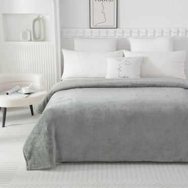 Mainstays Plush Blanket Gray DQ