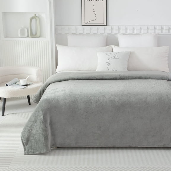 Couverture en peluche Mainstays gris DQ