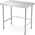 thumbnail image 1 of Yiwa Table de Travail de Cuisine en Acier Inoxydable de Qualité Commerciale 36 X 24 Pouces, Table de Préparation des Aliments avec Roulettes, Argent, 1 of 5