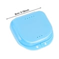 thumbnail image 3 of Retainer Case With Vent Holes Denture Box Mouthguard Container Mouthpiece Aligner Case With Hinged Lid Snaps For Travel Household, 3 of 7
