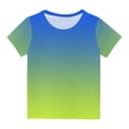 thumbnail image 1 of Plebaso T-Shirt à Manches Courtes pour Bébés Garçons Filles, Couleur Dégradée, Col Rond, Haut, Vêtements d'Été pour Bébé, 1 of 3