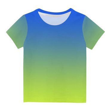 Penkiiy Chemise Dégradée Garçons Filles Hippies Senior T-Shirts Arc-en-Ciel pour Enfants 7-8 Ans Multicolore