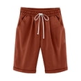 thumbnail image 4 of AherBiu Plus Size Shorts for Women Drawstring High Waisted Straight Leg Summer Casual Lounge Shorts with Pockets, 4 of 4