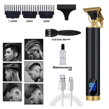 Men's hair trimmer zero gap T-blade trimmer wireless rechargeable hair trimmer electric beard trimmer razor hair cutting set with LCD display Men's gift