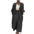 thumbnail image 1 of Yuyuzo Cardigan Sweaters for Women Long Sleeve Open Front Knit Solid Color Mid-Long Sweater Fall Winter Cardigan, 1 of 6