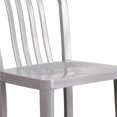 thumbnail image 3 of Commercial Grade 2 Pack 24" High Silver Metal Indoor-Outdoor Counter Height Stool with Vertical Slat Back, 3 of 9