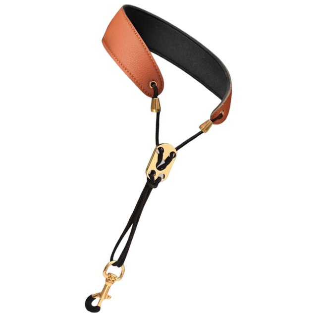 Redempat Sangle de Cou pour Saxophone Rembourrée Confortable pour Saxophone Basse Clarinette Soprano Marron 45cm 1Set