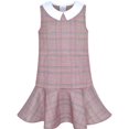 thumbnail image 1 of Robe Fille Tartan Rouge Uniforme de Rentrée Robe à Col Blanc 4 Ans, 1 of 6