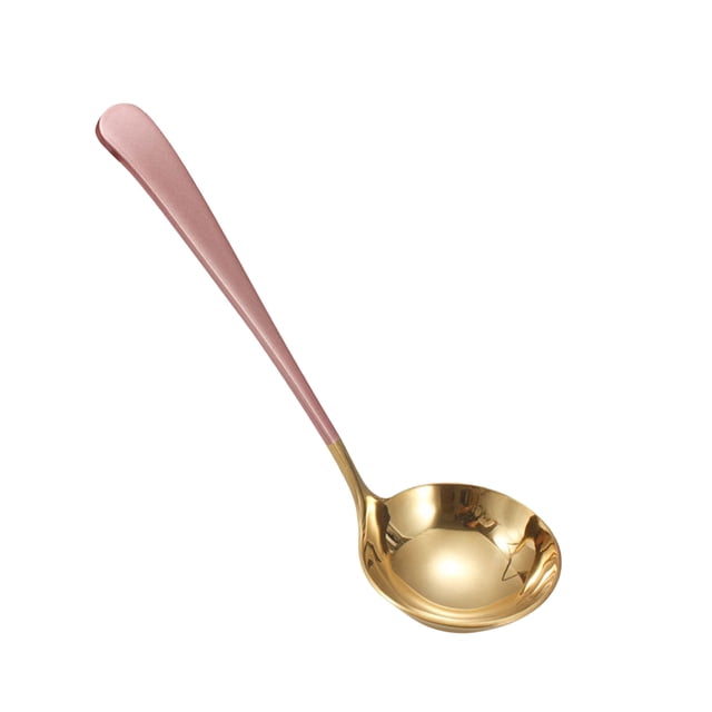WIFKLSIIPG Cuillère de Service en Acier Inoxydable Argenté pour Soupe et Ragoûts Lave-Vaisselle (Rose)