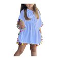 thumbnail image 1 of Robe de Plage pour Bébé Filles avec Pompons Poncho Rash Guards, 1 of 8