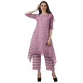 thumbnail image 2 of Moomaya Women's Plus Size Printed Asymmetric Kurti Pant Set, Cotton Chanderi, 1 Count, 2 of 6