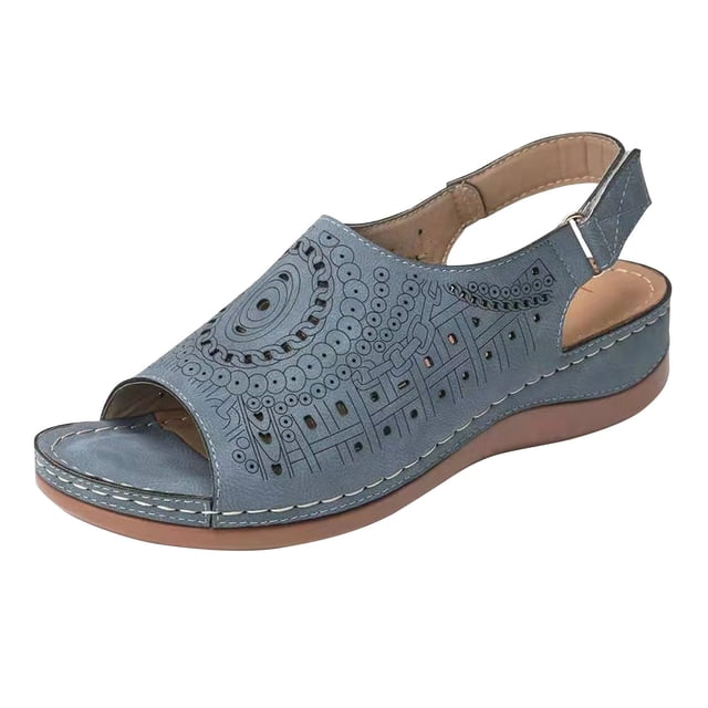 DPTALR Women's Flat Sole Beach Sandals Summer Non-Slip Causal Slippers