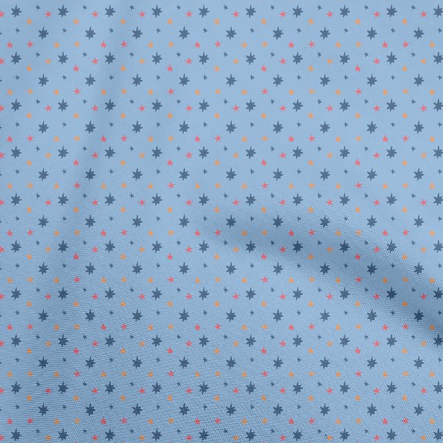 oneOone Velvet Blue Fabric Stars Craft Projects Decor Fabric Printed By The Yard 58 Inch Wide