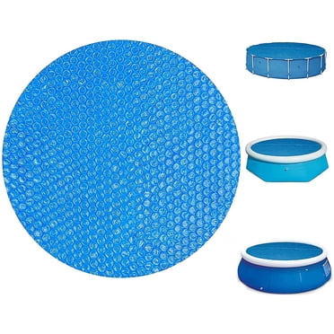 Couverture Solaire Imperméable pour Piscine, Couverture de Piscine 8/10/12/16 Pi Anti-Poussière, Protecteur de Couverture de Piscine, Couverture Thermique, Filet Télescopique pour Entretien des Feuilles, pour Jardin, Pataugeoires Extérieures, Piscines Familiales (10 Pi)