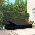 thumbnail image 1 of vidaXL Convertible Sun Bed with Cushions Poly Rattan Black, 1 of 5