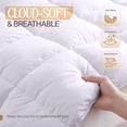 thumbnail image 4 of Beddora Queen Size Quilted Comforter White – Microfiber Down Alternative Duvet Insert, All Season Warmth, Box Stitched, Corner Tabs, Machine Washable, 4 of 5