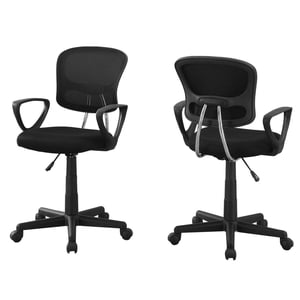 Monarch Specialties chaise de bureau, Hauteur réglable, Swivel, Ergonomie, Accoudoirs, Bureau d'informatique, Travail, Mineur, Métal, Mesh, Noir, Contemporain, Moderne